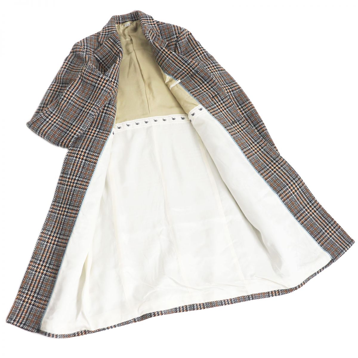 Luxury Gucci Trending 2025 Glen Check Logo Wool Coat Grey Size 44