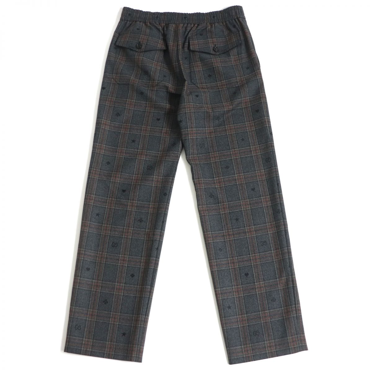 Luxury Gucci Trending 2025 Wool Check Pants Gray 44