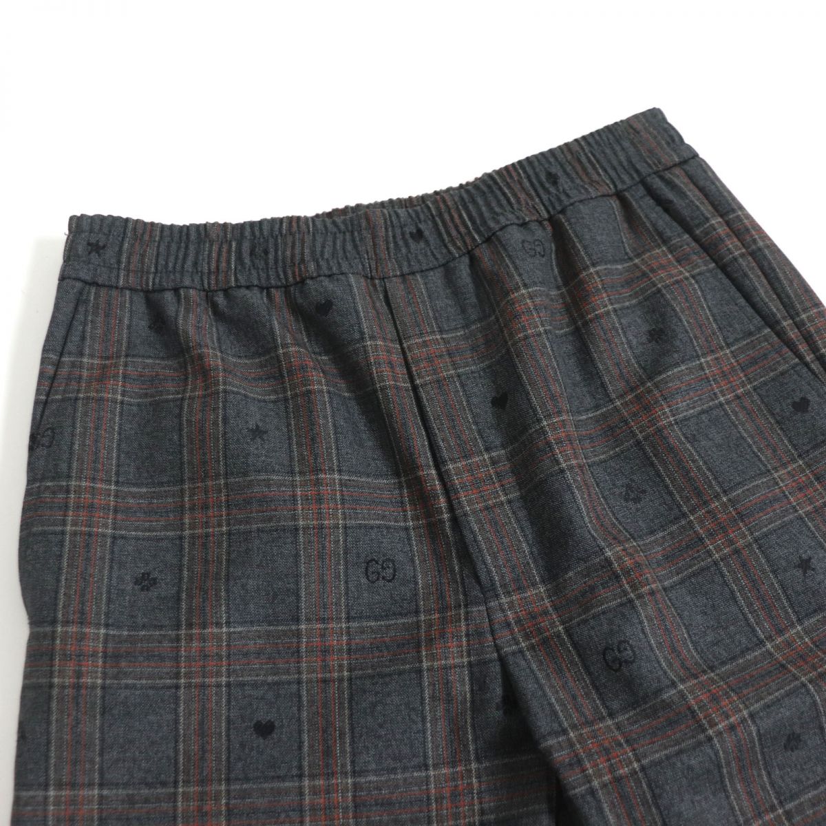 Luxury Gucci Trending 2025 Wool Check Pants Gray 44
