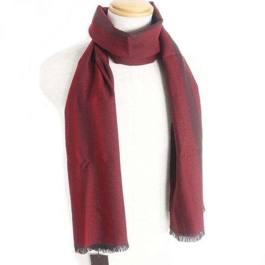 Luxury Gucci Trending 2025 Wool Herringbone Stripe Logo Fringe Scarf