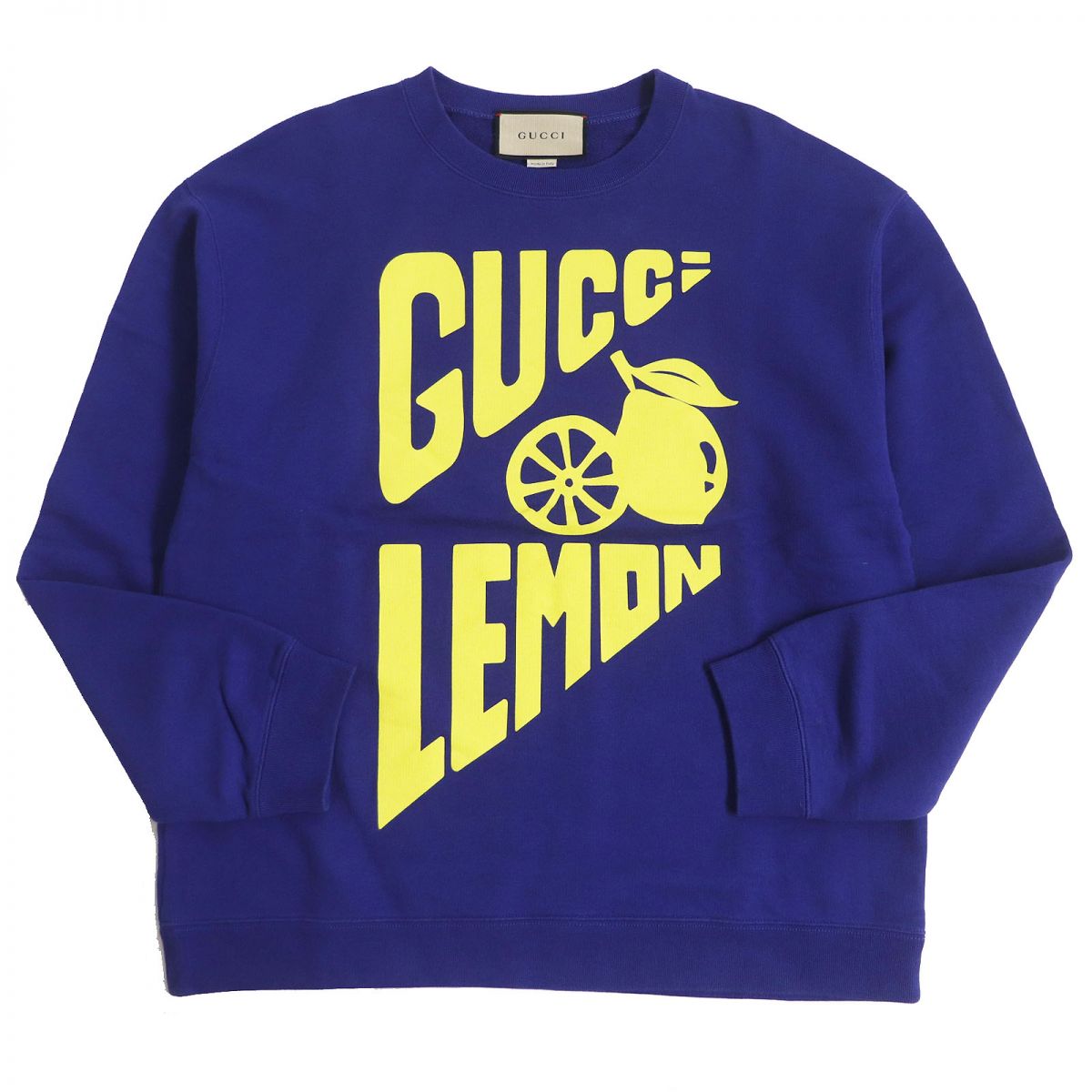 Luxury Gucci Trending 2025 Lemon Print Cotton Sweatshirt Blue S
