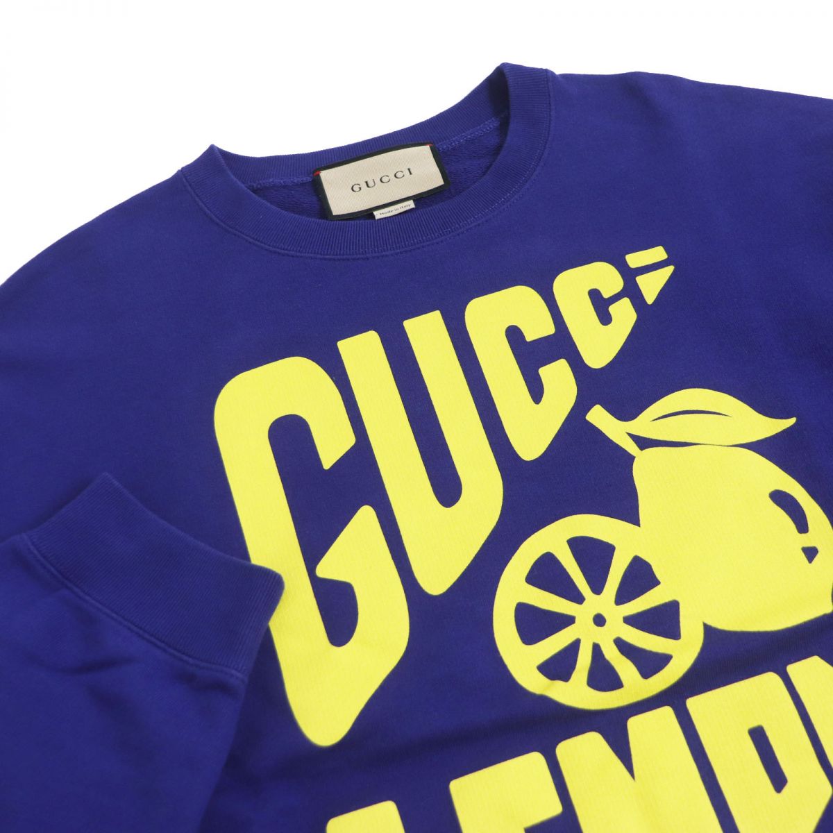 Luxury Gucci Trending 2025 Lemon Print Cotton Sweatshirt Blue S