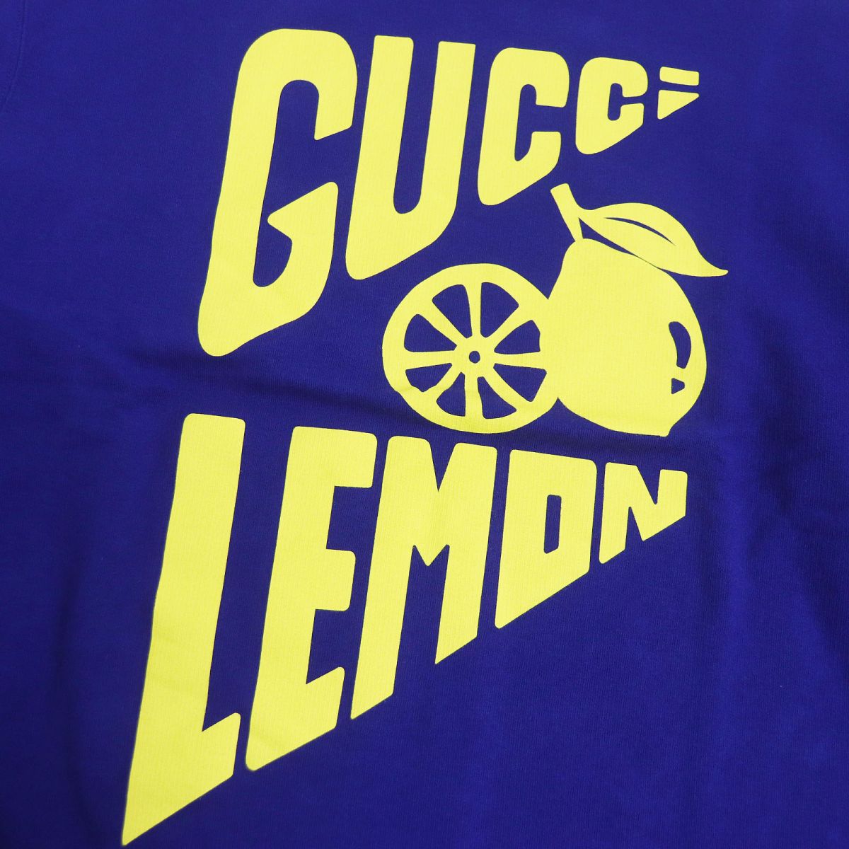 Luxury Gucci Trending 2025 Lemon Print Cotton Sweatshirt Blue S