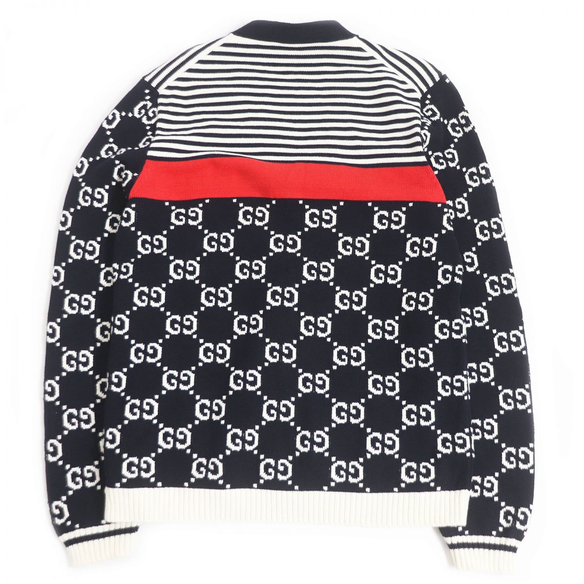 Luxury Gucci Trending 2025 GG Jacquard Logo Knit Cardigan Black L