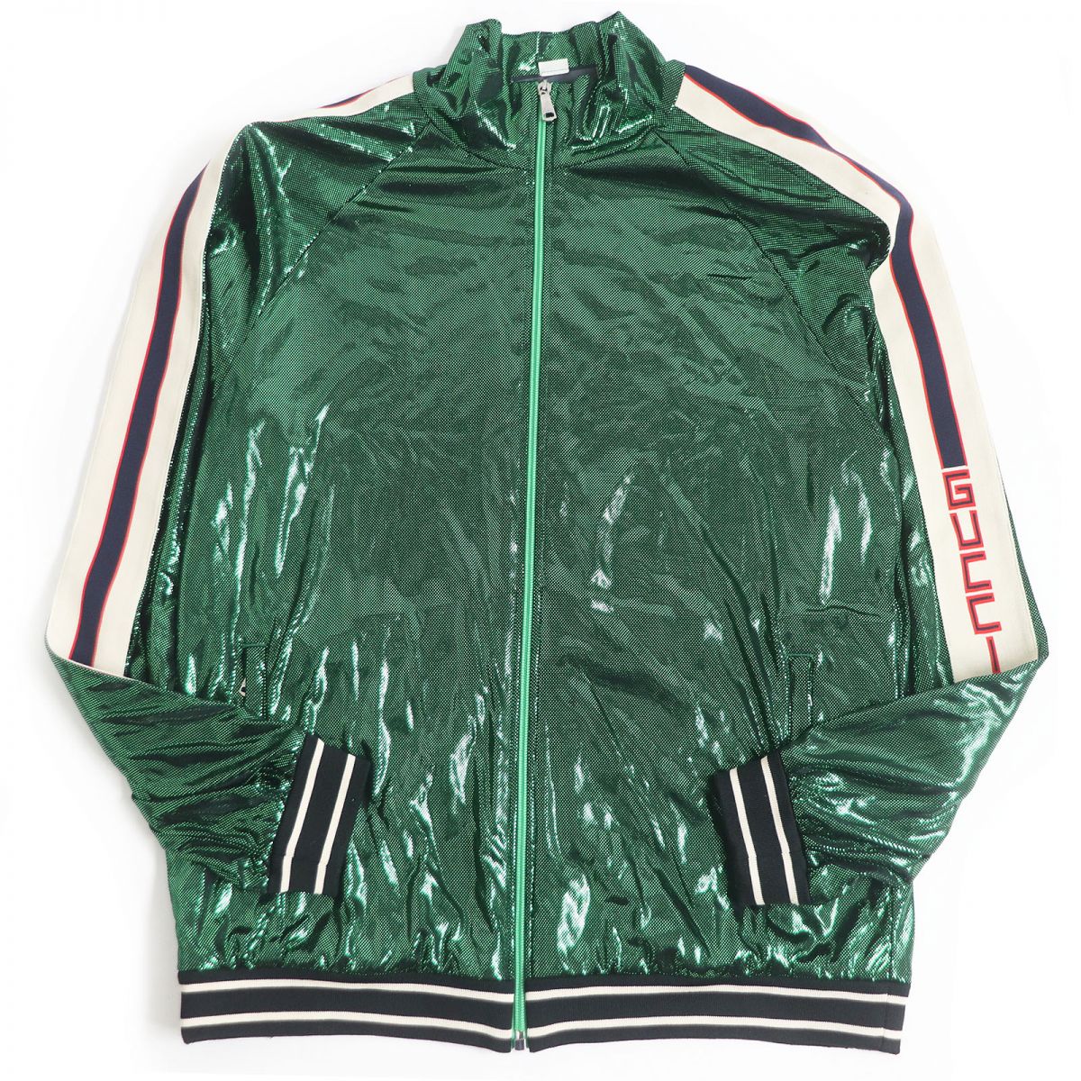 Luxury Gucci Trending 2025 545652 Oversized Laminate Track Jacket M