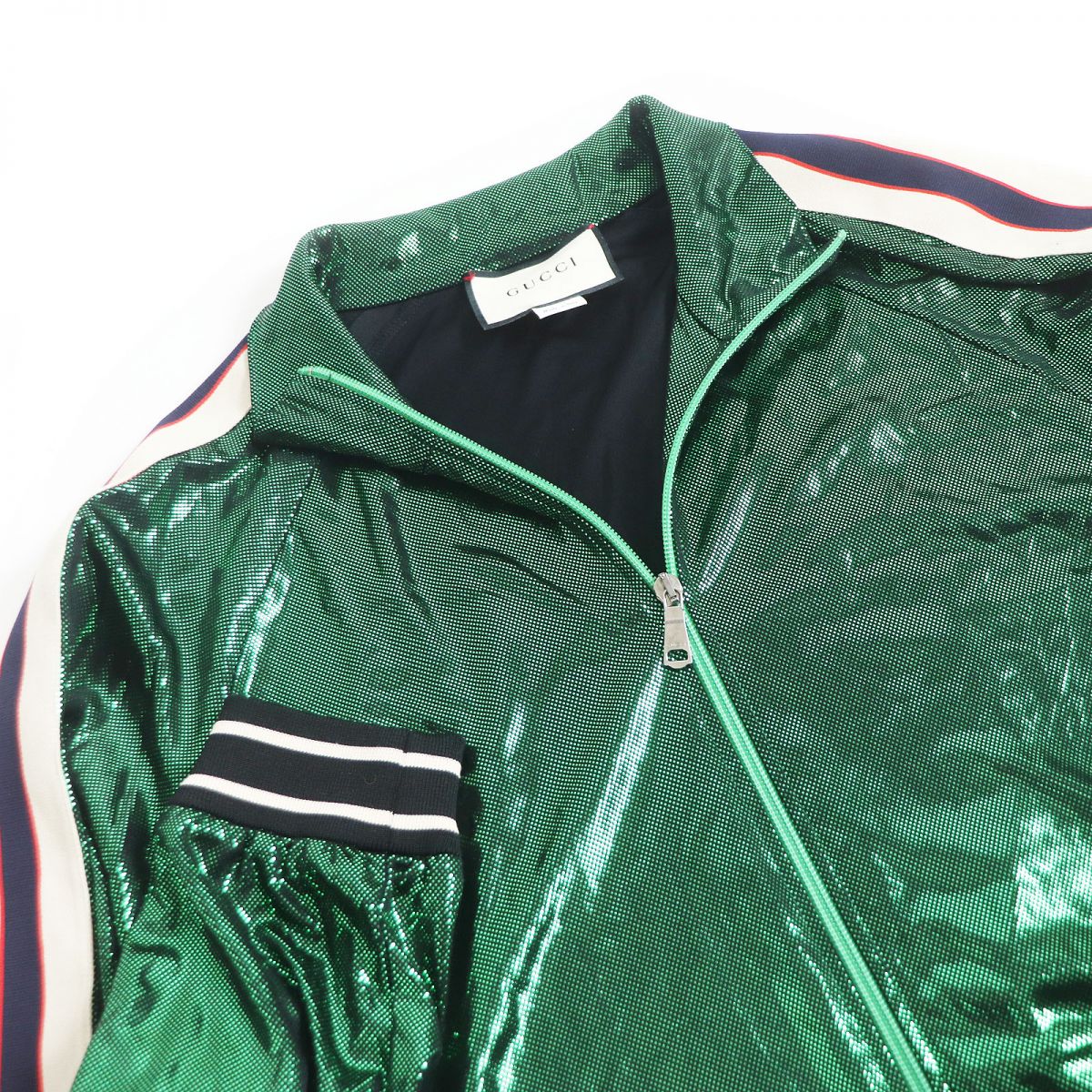 Luxury Gucci Trending 2025 545652 Oversized Laminate Track Jacket M