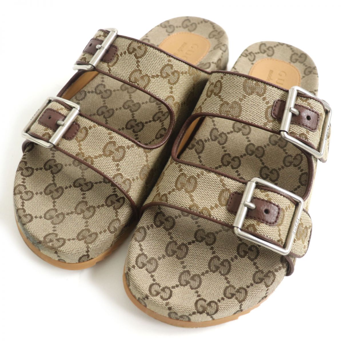 Luxury Gucci Trending 2025 GG Canvas Slide Sandals Beige 6