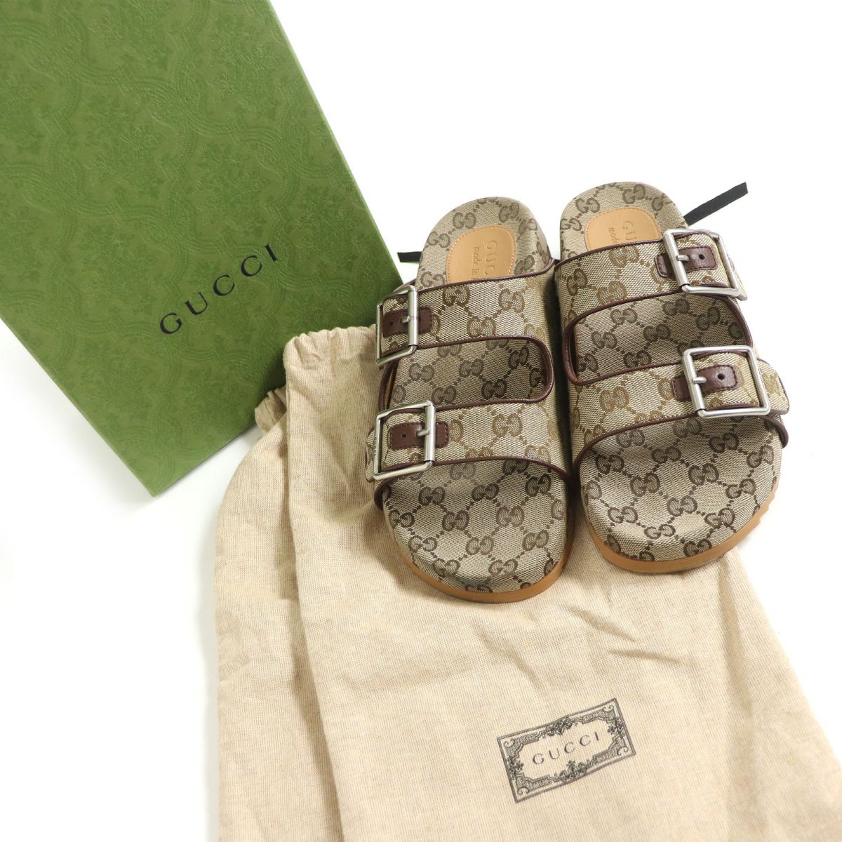 Luxury Gucci Trending 2025 GG Canvas Slide Sandals Beige 6