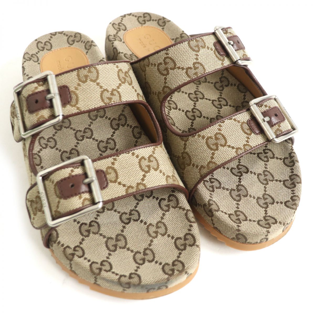 Luxury Gucci Trending 2025 GG Canvas Slide Sandals Beige 6