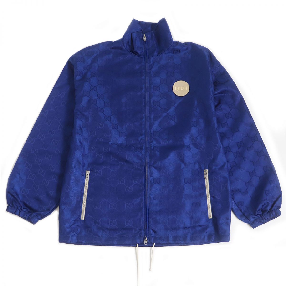 Luxury Gucci Trending 2025 GG Pattern Leather Track Jacket Blue