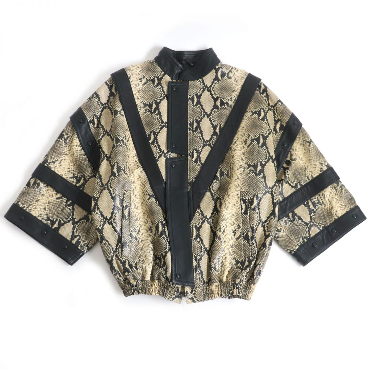 Luxury Gucci Trending 2025 Python Embossed Leather 3WAY Blouson Jacket