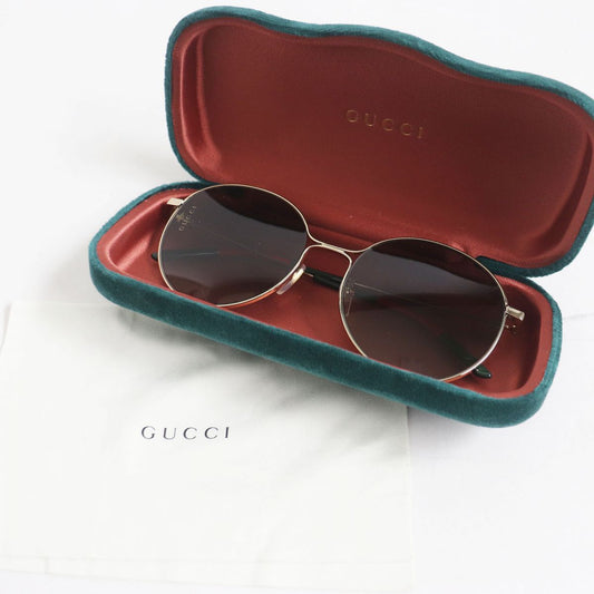 Luxury Gucci Trending 2025 GG0395SK Web Stripe Sunglasses Gold