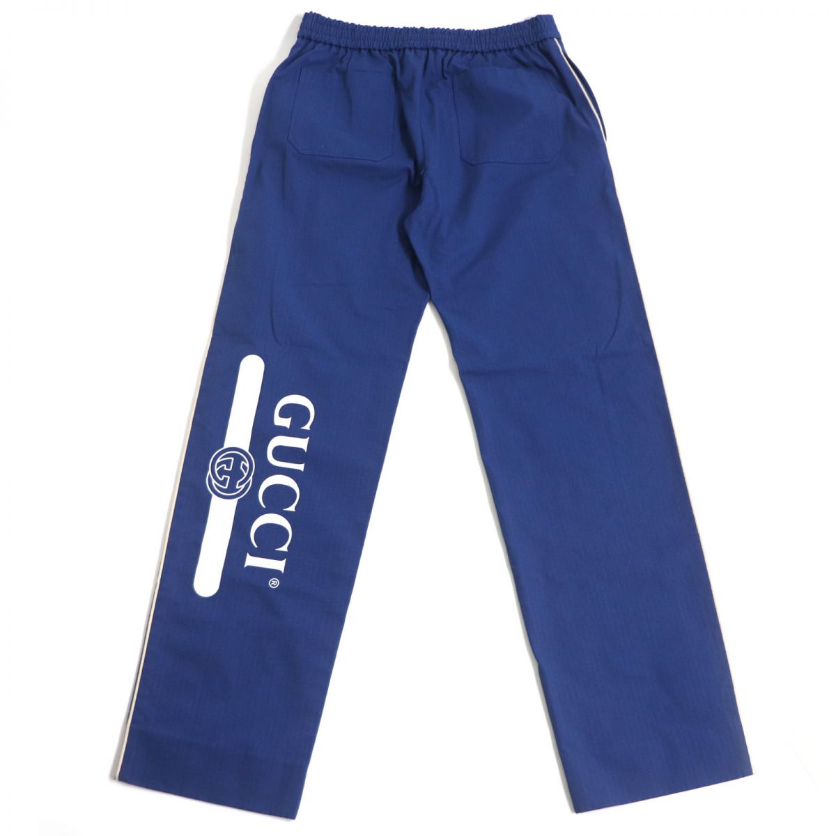 Luxury Gucci Trending 2025 Logo Print Cotton Jogger Pants Blue 46