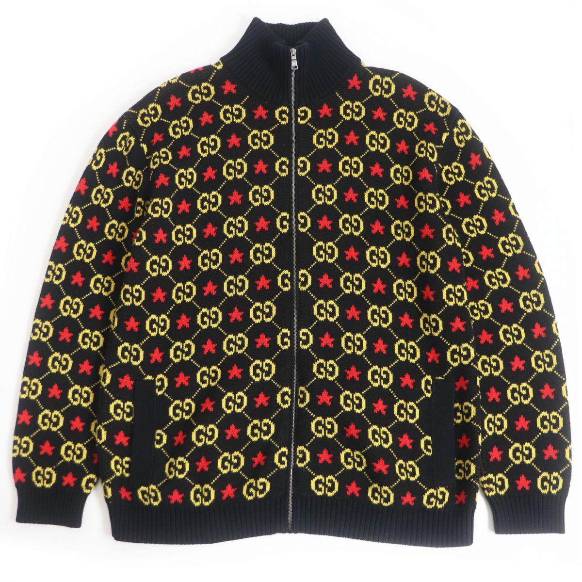 Luxury Gucci Trending 2025 GG Pattern Jacquard Knit Blouson Jacket S