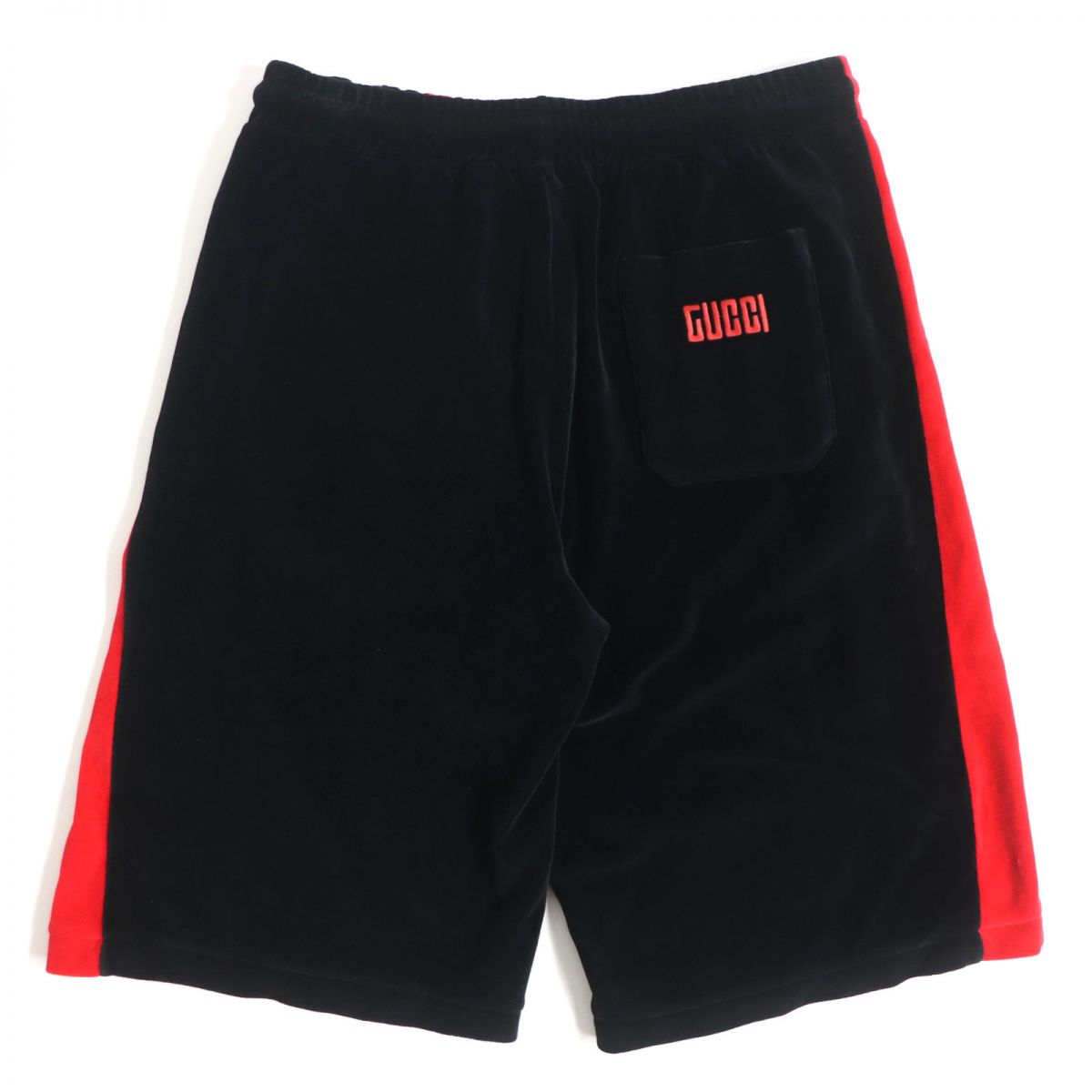 Luxury Gucci Trending 2025 Velour Shorts Web Line Logo Black S