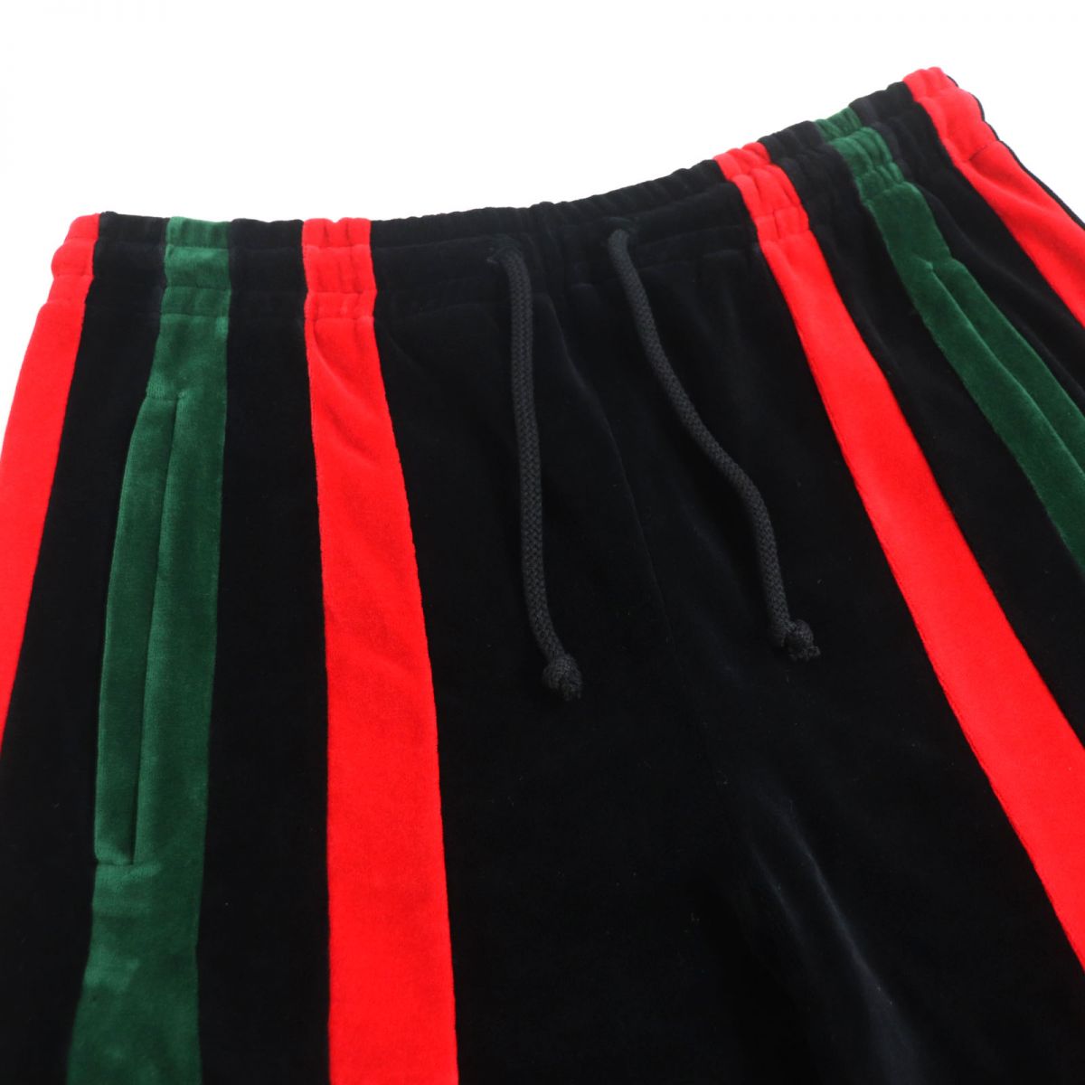 Luxury Gucci Trending 2025 Velour Shorts Web Line Logo Black S