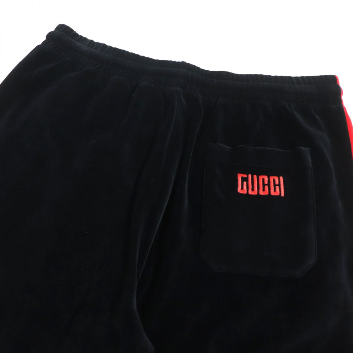 Luxury Gucci Trending 2025 Velour Shorts Web Line Logo Black S