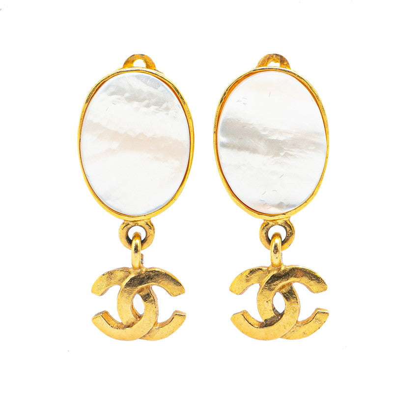 Chanel Vintage Coco Mark Earrings Gold