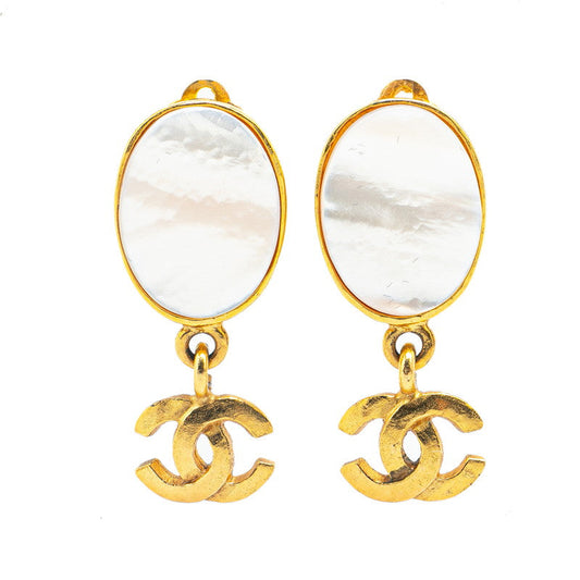 Chanel Vintage Coco Mark Earrings Gold