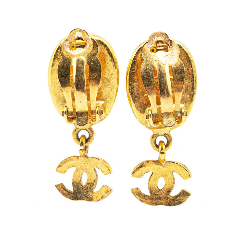 Chanel Vintage Coco Mark Earrings Gold