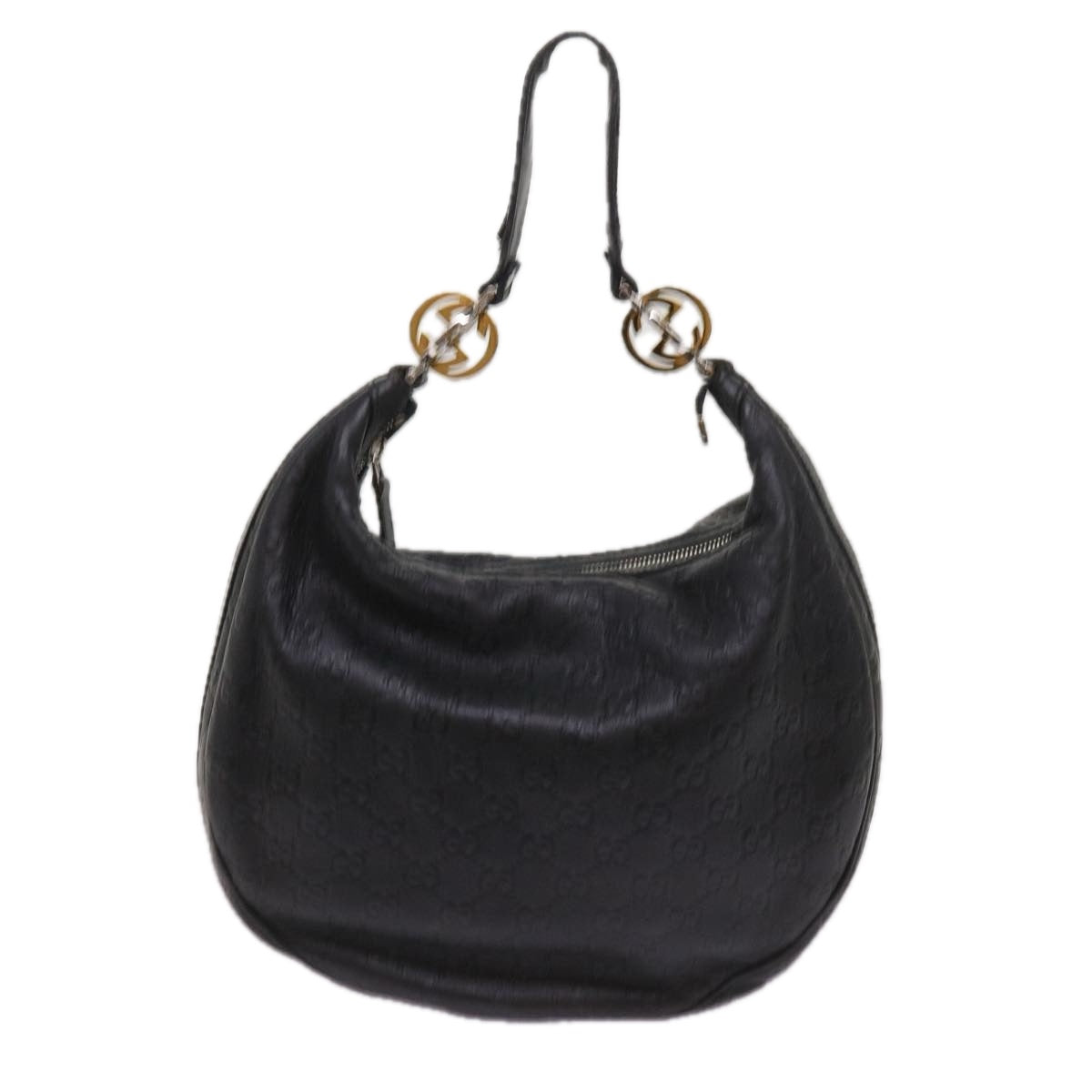 GUCCI GG Canvas Guccissima Shoulder Bag Black 232962  tb1033