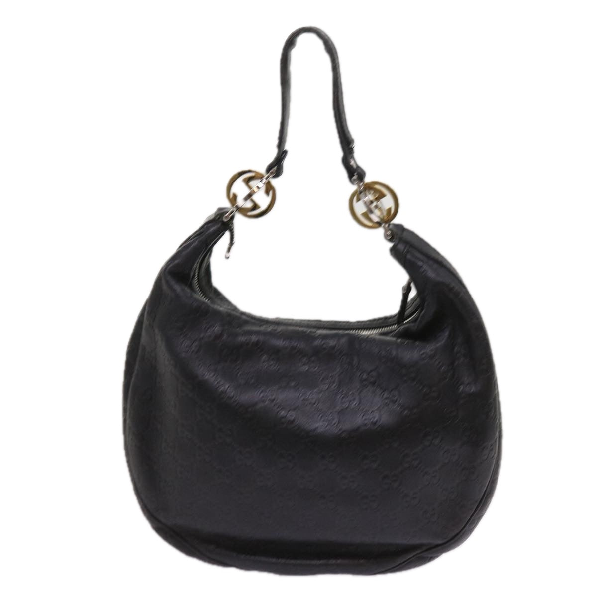 GUCCI GG Canvas Guccissima Shoulder Bag Black 232962  tb1033