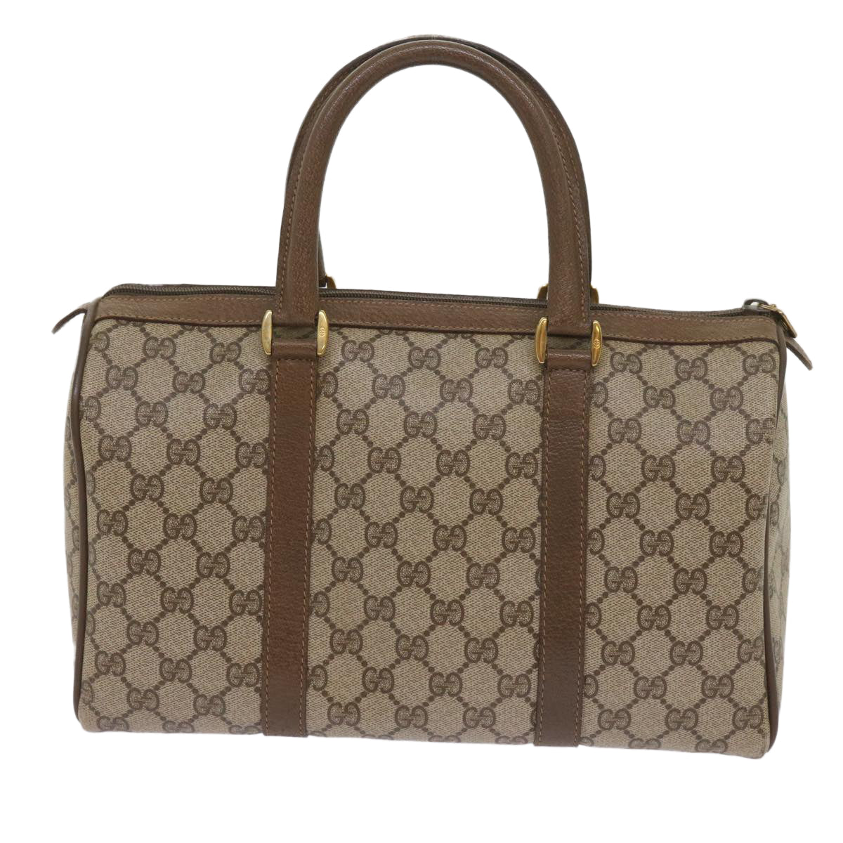 GUCCI GG Supreme Web Sherry Line Boston Bag PVC Beige Red 58 02 007  tb1042