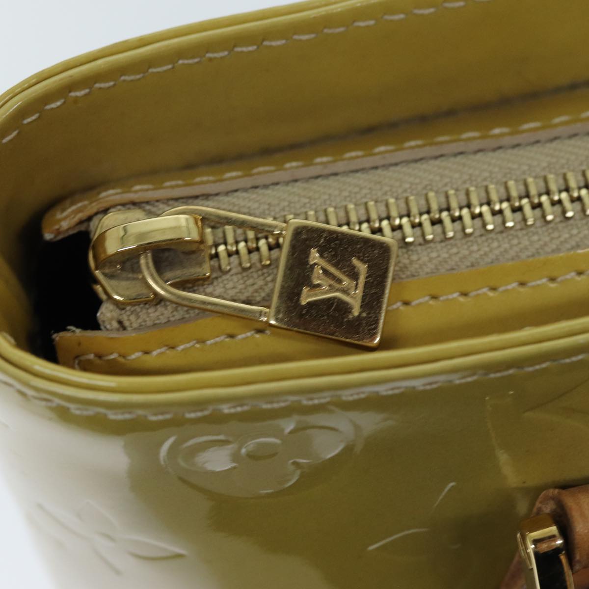 LOUIS VUITTON Monogram Vernis Houston Hand Bag Beige M91004 LV tb1093