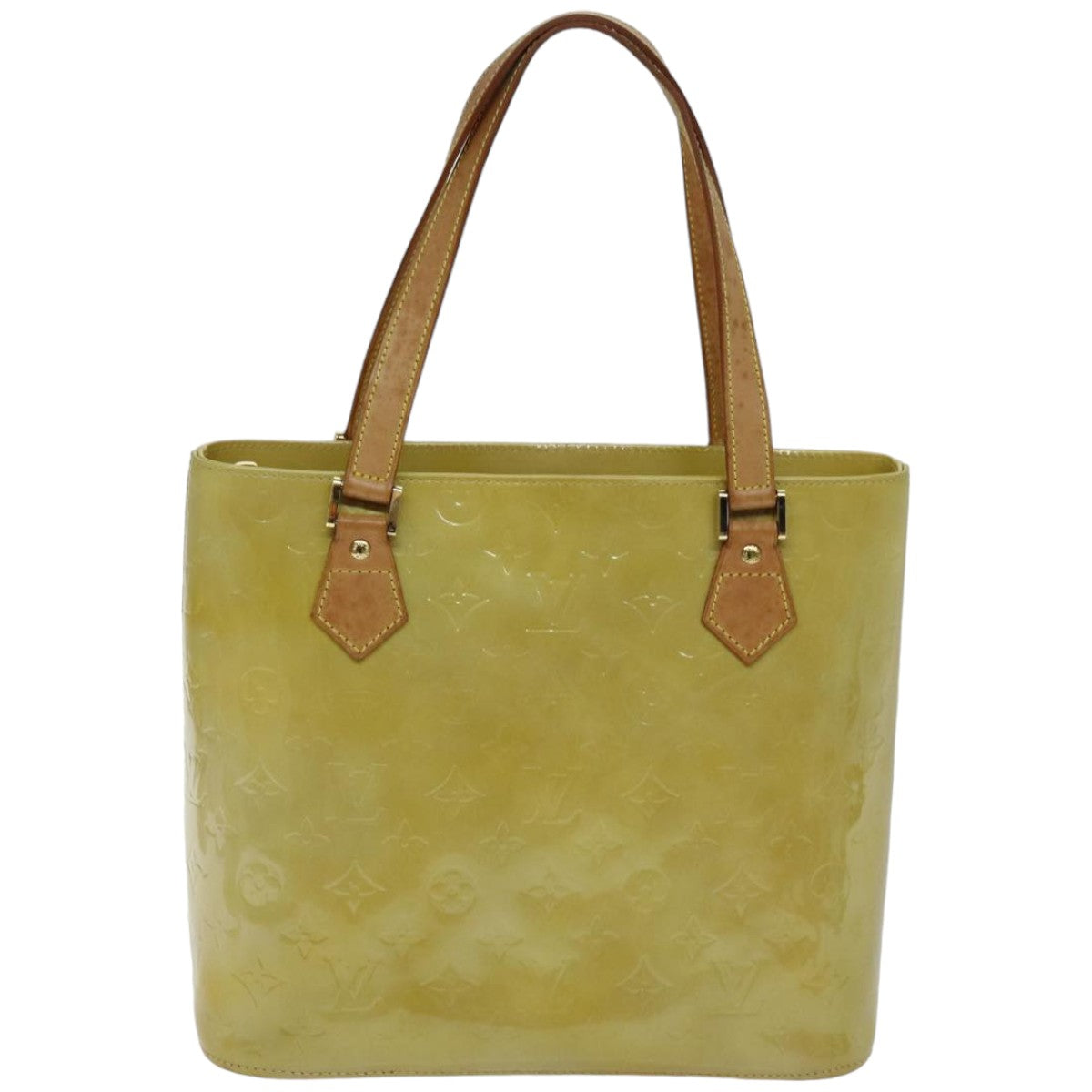 LOUIS VUITTON Monogram Vernis Houston Hand Bag Beige M91004 LV tb1093