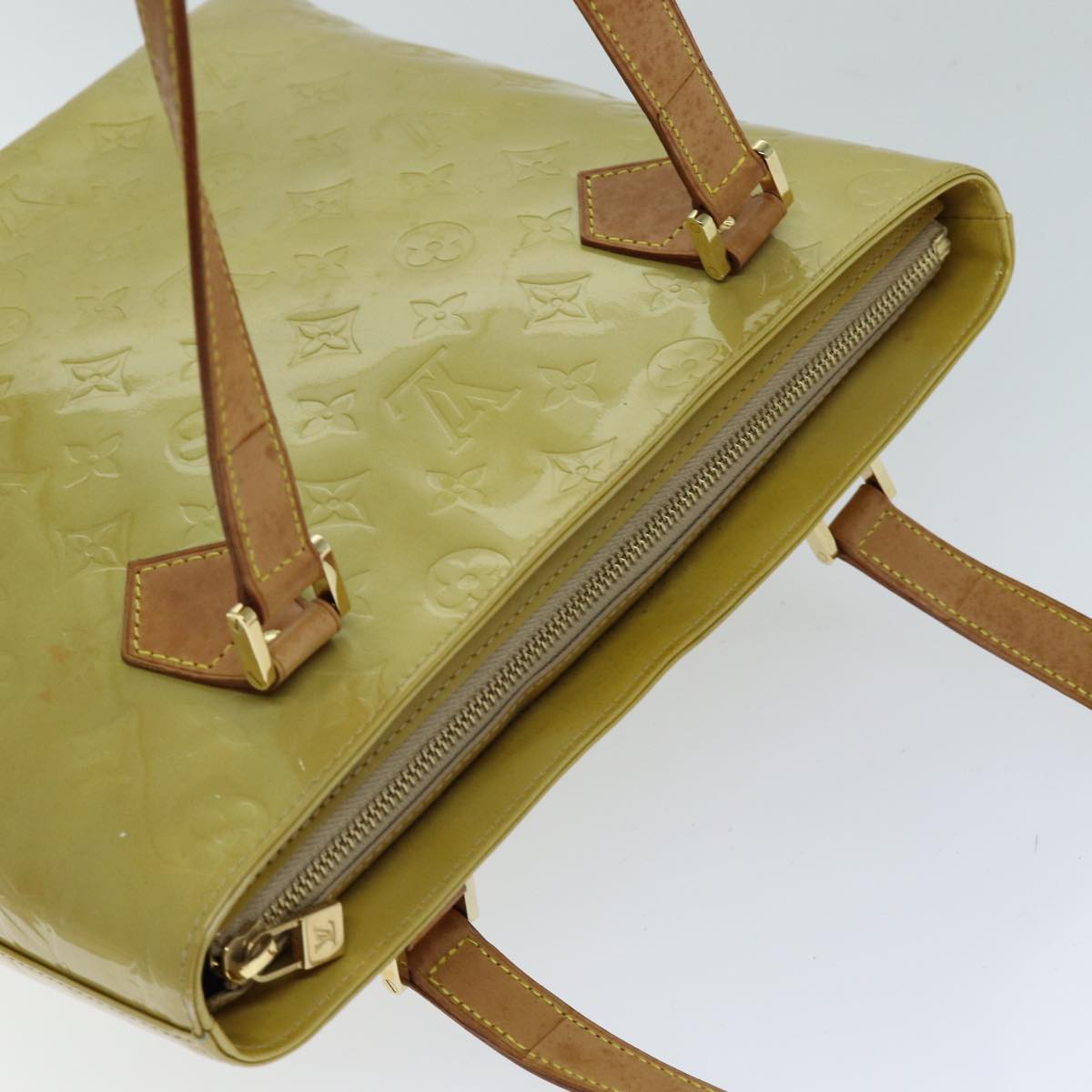 LOUIS VUITTON Monogram Vernis Houston Hand Bag Beige M91004 LV tb1093