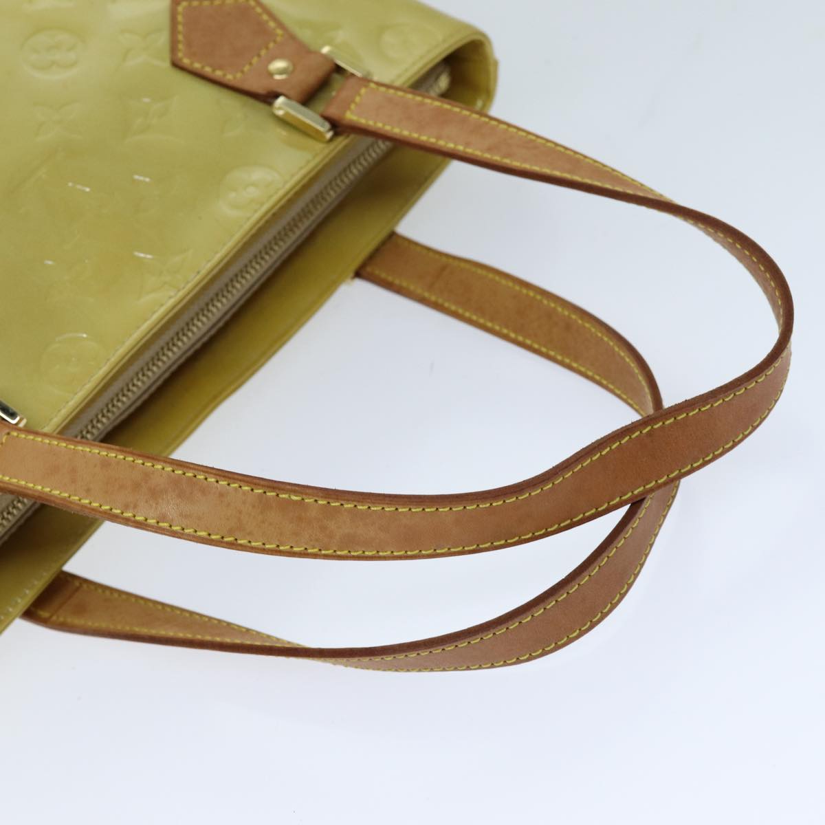 LOUIS VUITTON Monogram Vernis Houston Hand Bag Beige M91004 LV tb1093