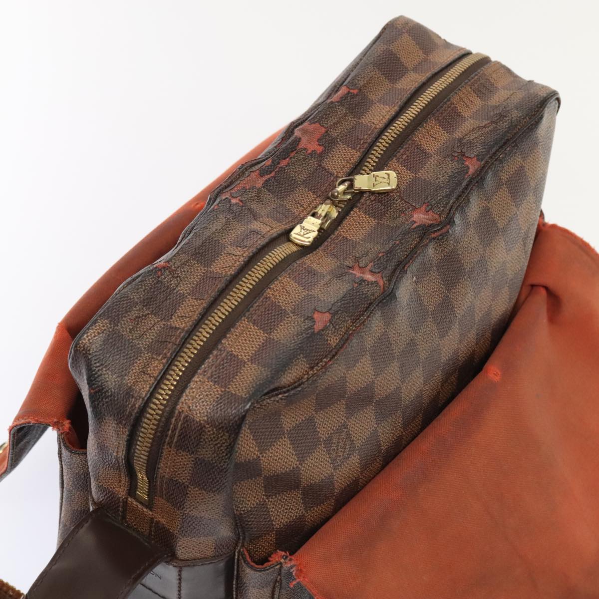LOUIS VUITTON Damier Ebene Naviglio Shoulder Bag N45255 LV tb1118