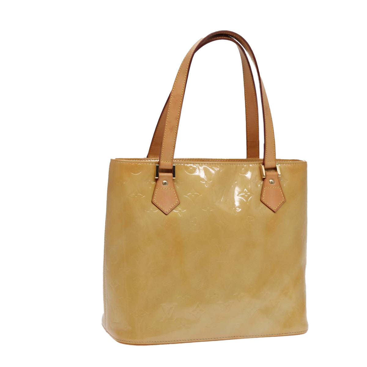 LOUIS VUITTON Monogram Vernis Houston Hand Bag Beige M91004 LV tb1136