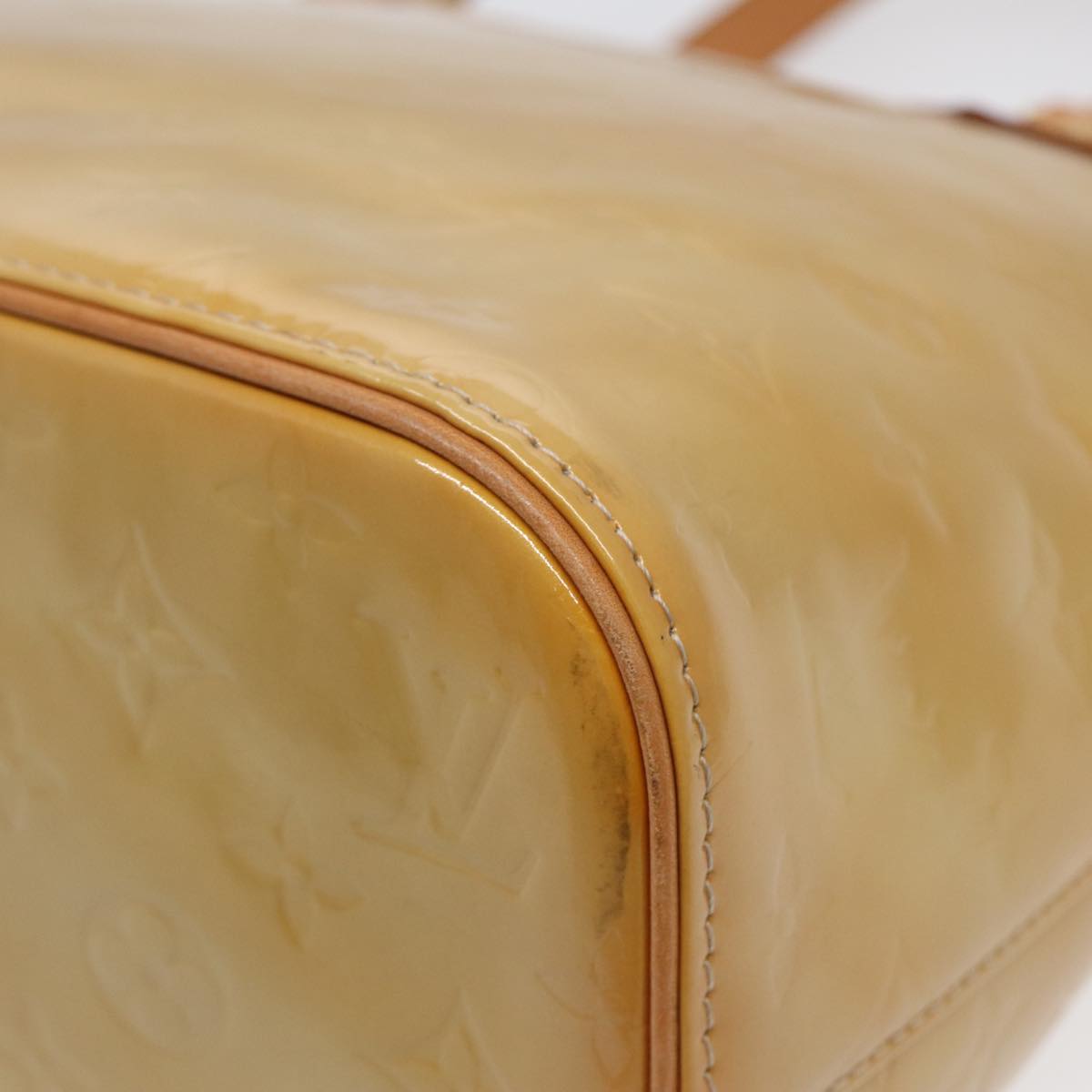 LOUIS VUITTON Monogram Vernis Houston Hand Bag Beige M91004 LV tb1136