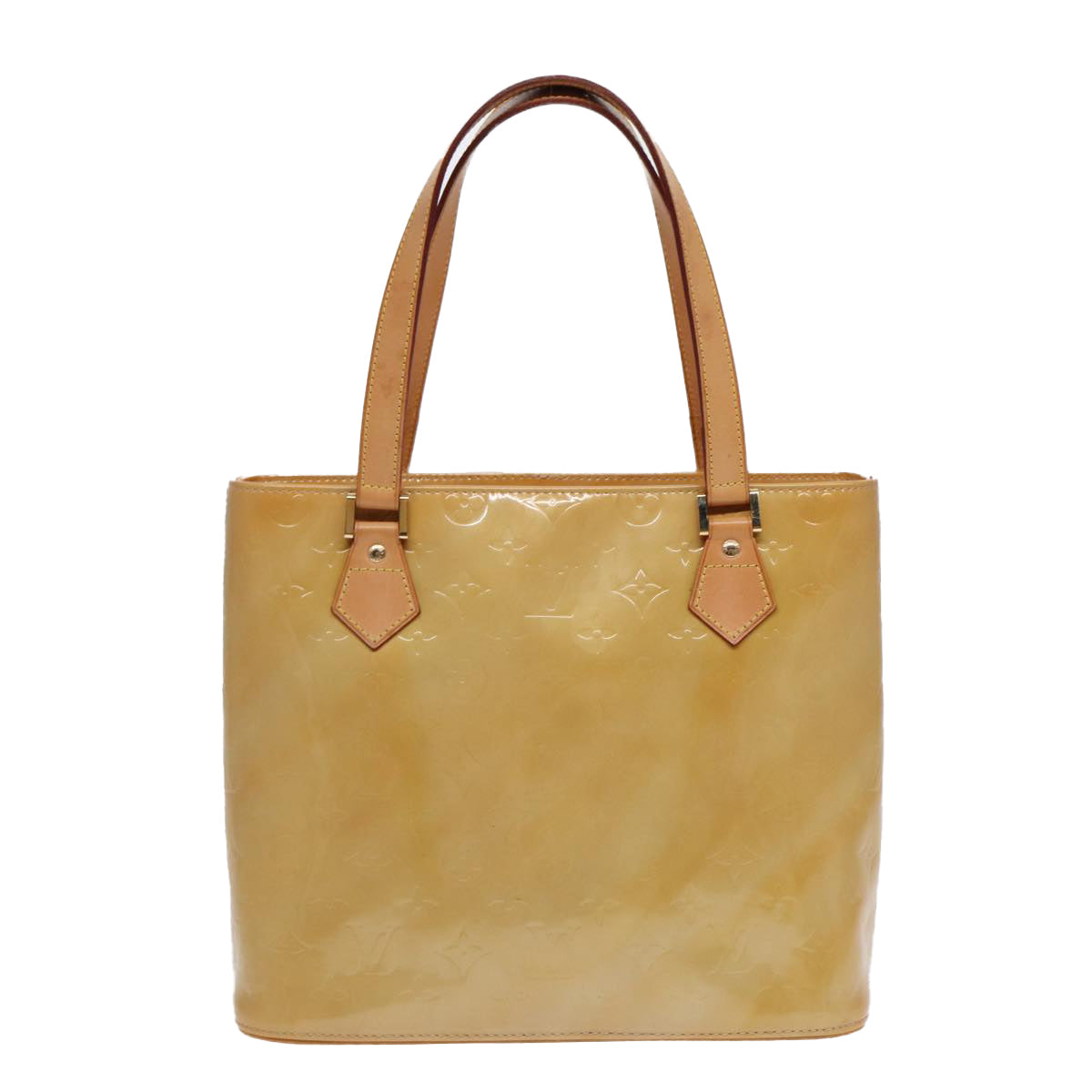 LOUIS VUITTON Monogram Vernis Houston Hand Bag Beige M91004 LV tb1136
