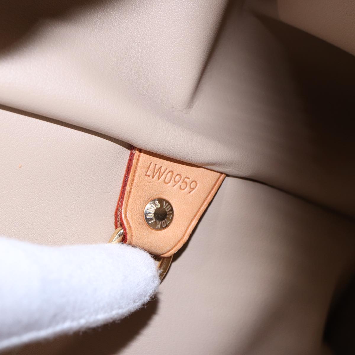 LOUIS VUITTON Monogram Vernis Houston Hand Bag Beige M91004 LV tb1136