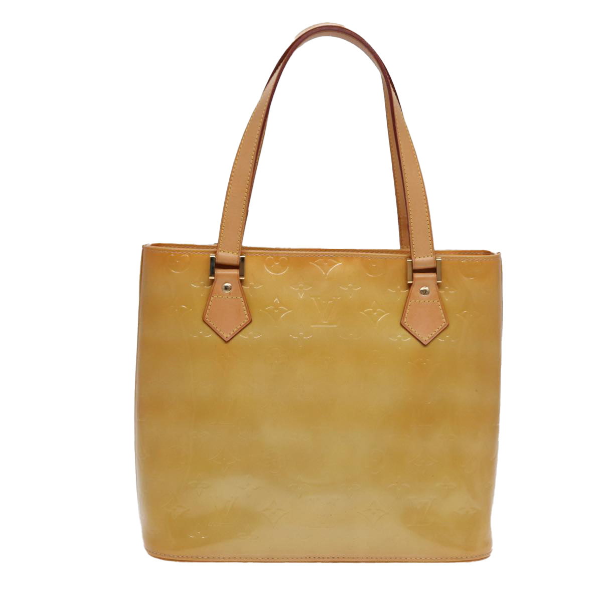 LOUIS VUITTON Monogram Vernis Houston Hand Bag Beige M91004 LV tb1136