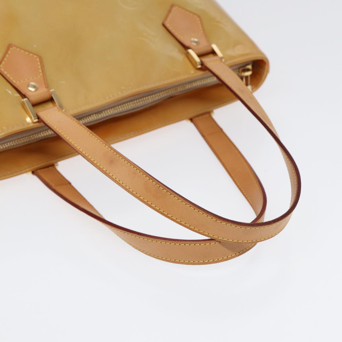 LOUIS VUITTON Monogram Vernis Houston Hand Bag Beige M91004 LV tb1136