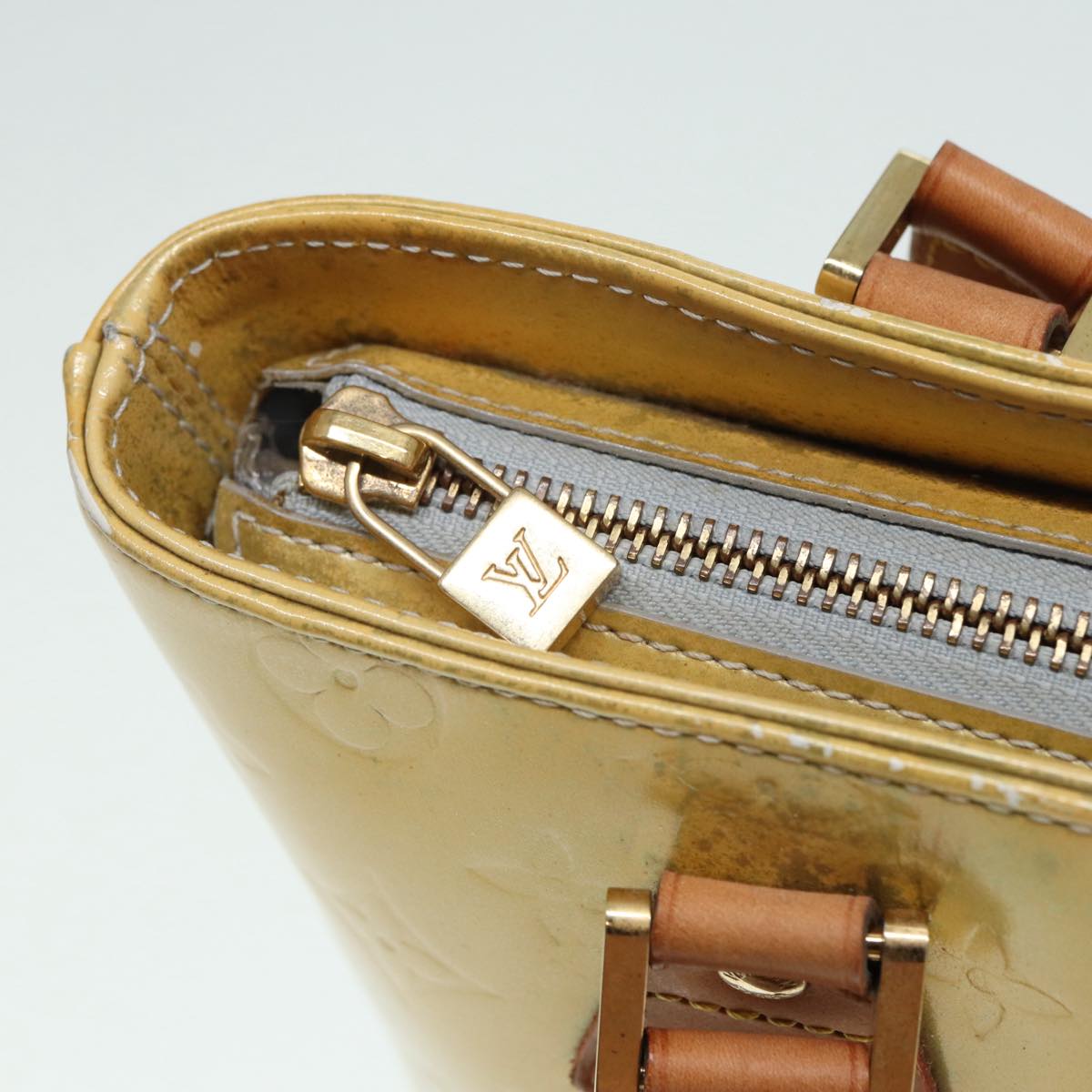 LOUIS VUITTON Monogram Vernis Houston Hand Bag Gris M91053 LV tb1146