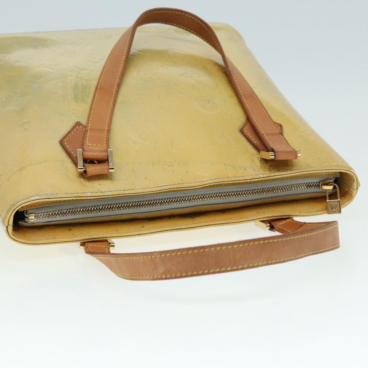 LOUIS VUITTON Monogram Vernis Houston Hand Bag Gris M91053 LV tb1146
