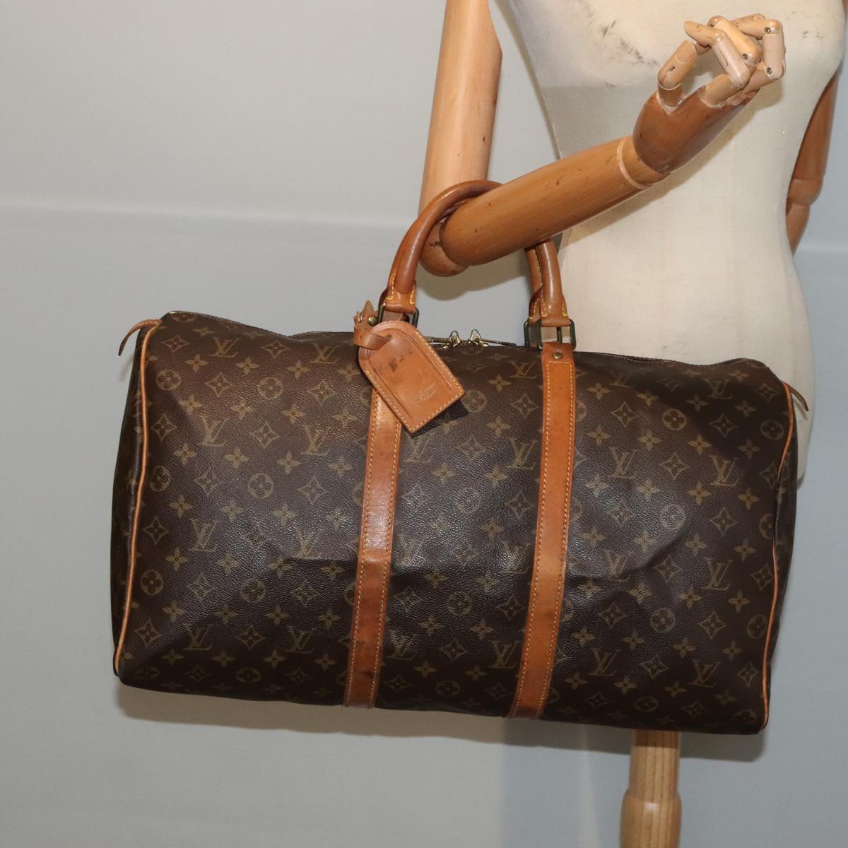 LOUIS VUITTON Monogram Keepall 50 Boston Bag M41426 LV tb1187