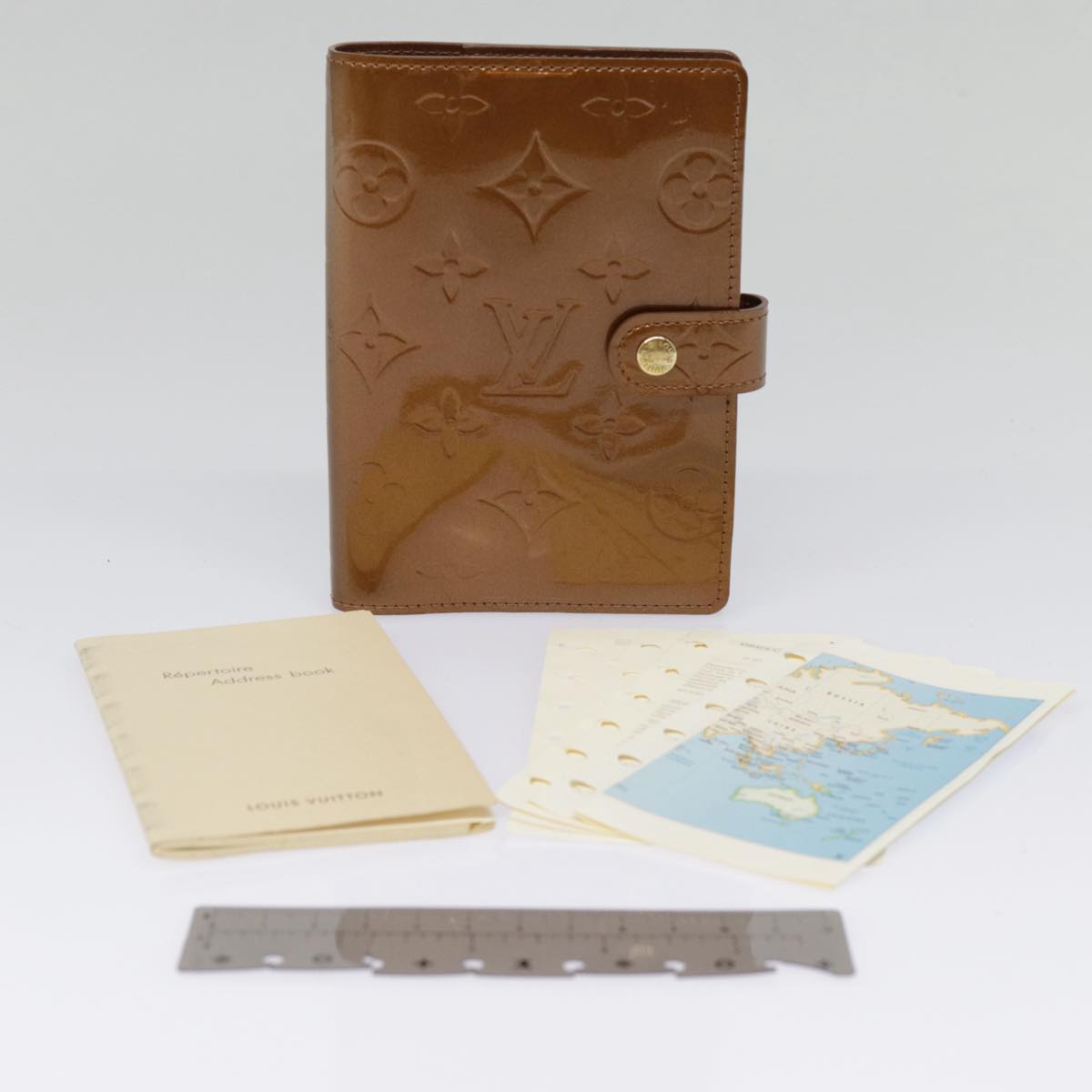 LOUIS VUITTON Vernis Agenda PM Day Planner Cover Bronze R21004 LV tb1191