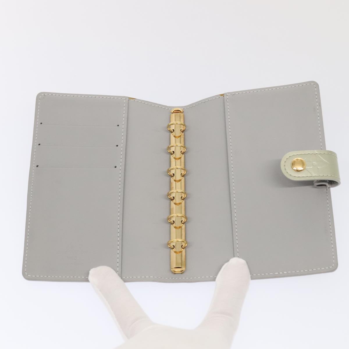 LOUIS VUITTON Vernis Agenda PM Day Planner Cover Gris R21001 LV tb1193