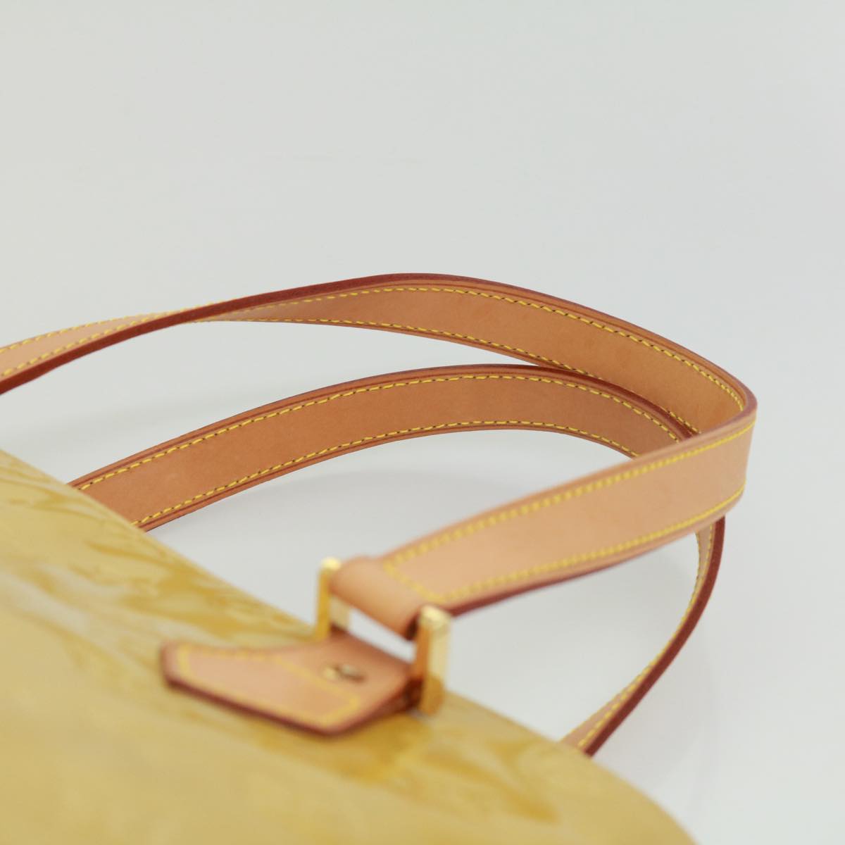 LOUIS VUITTON Monogram Vernis Houston Hand Bag Beige M91004 LV tb256