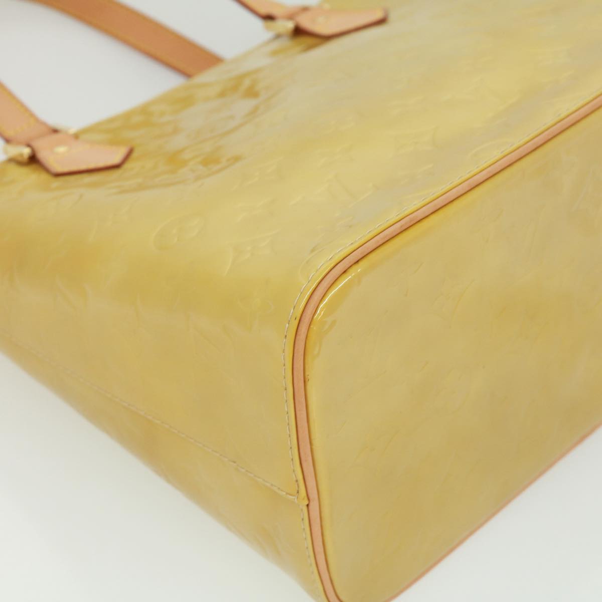 LOUIS VUITTON Monogram Vernis Houston Hand Bag Beige M91004 LV tb256