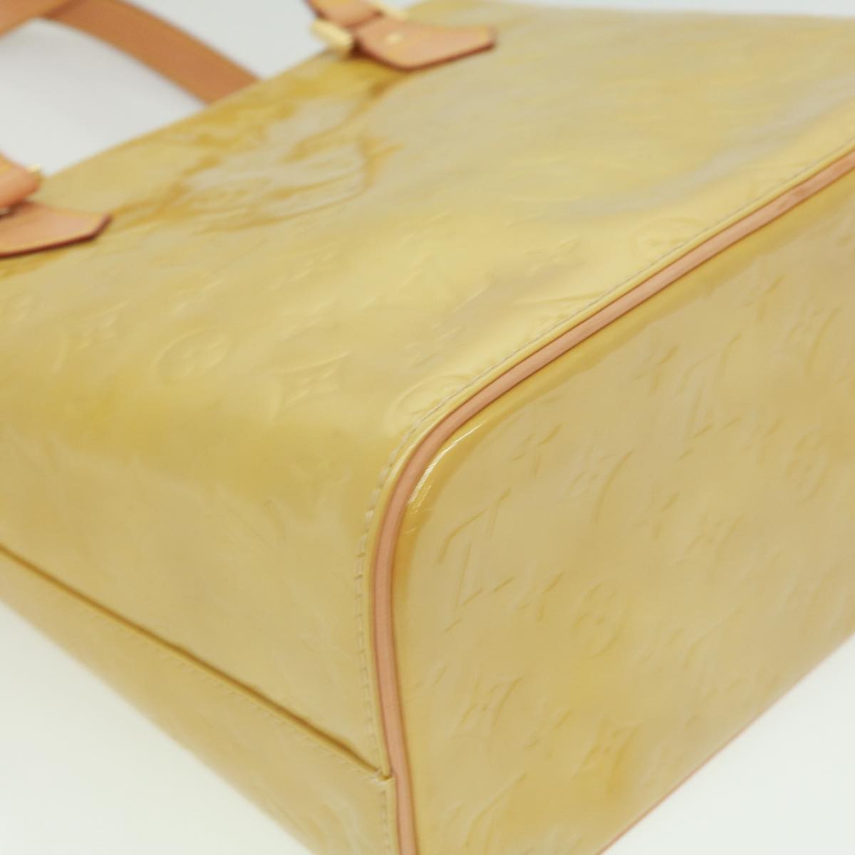 LOUIS VUITTON Monogram Vernis Houston Hand Bag Beige M91004 LV tb256