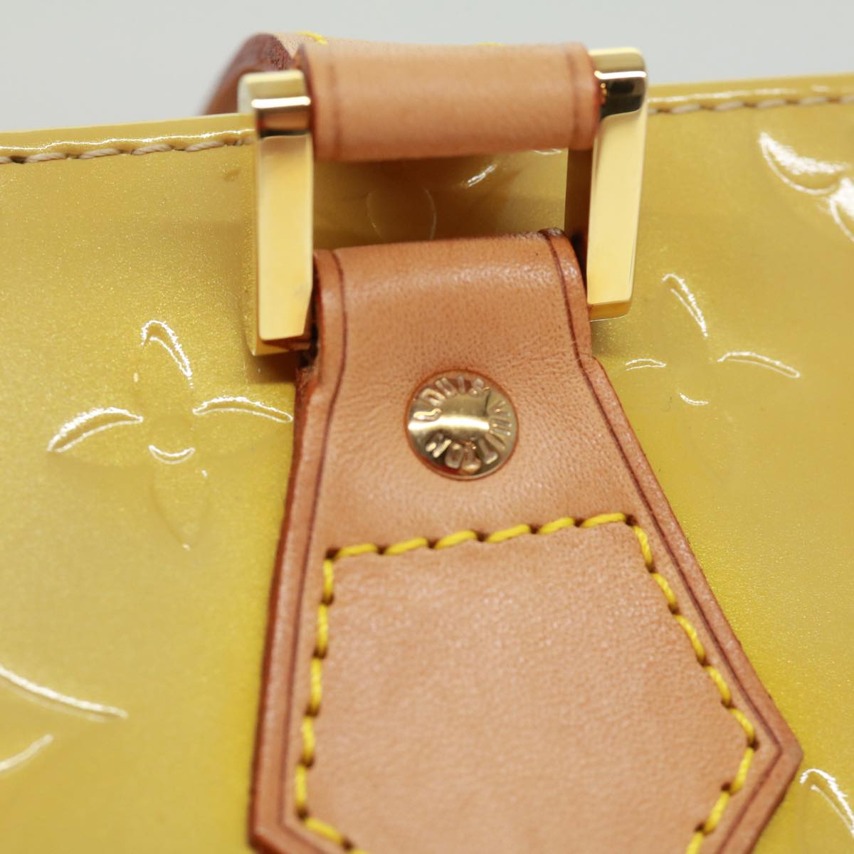 LOUIS VUITTON Monogram Vernis Houston Hand Bag Beige M91004 LV tb256