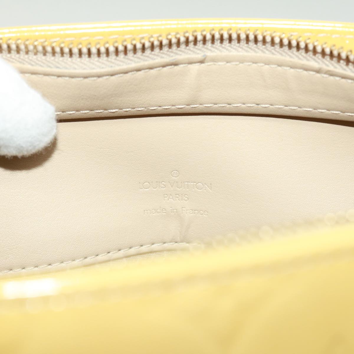 LOUIS VUITTON Monogram Vernis Houston Hand Bag Beige M91004 LV tb256