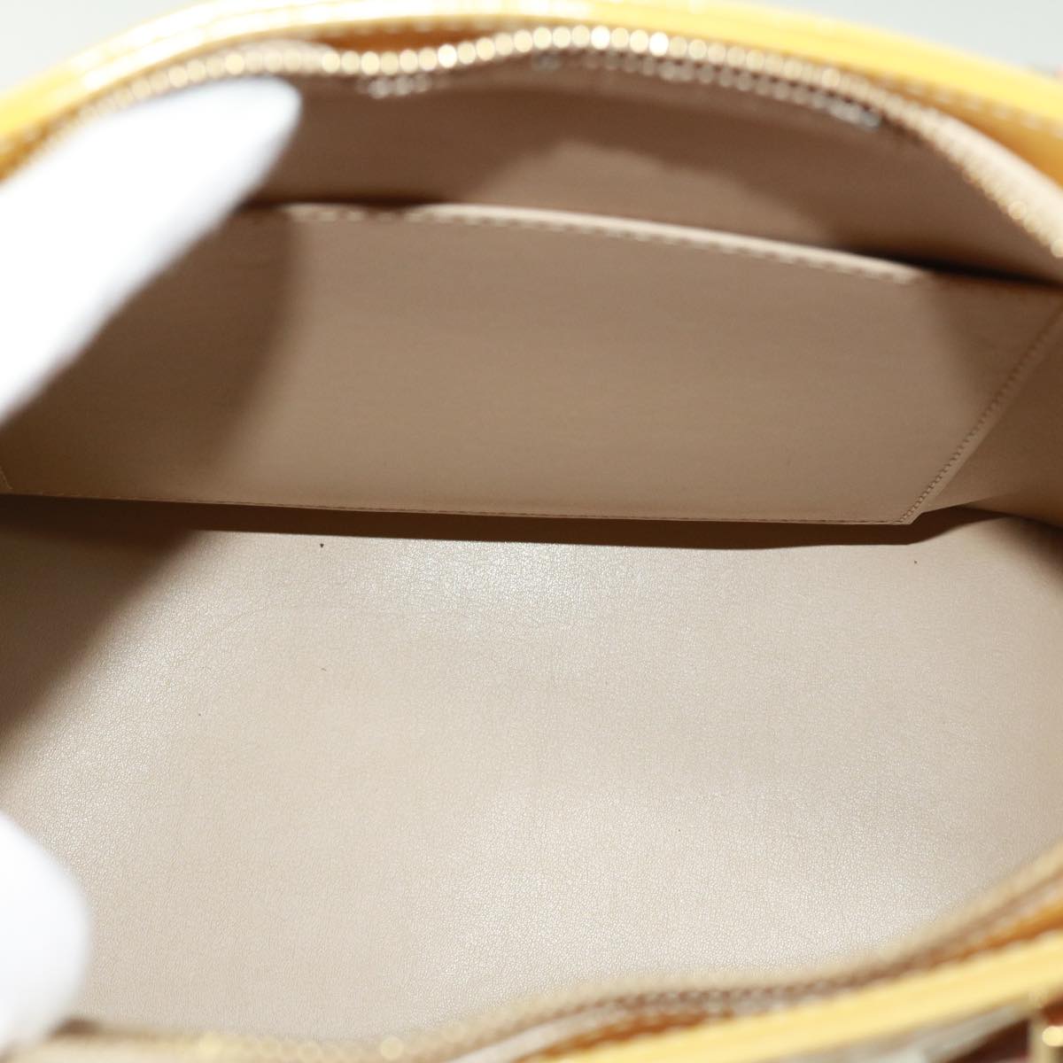 LOUIS VUITTON Monogram Vernis Houston Hand Bag Beige M91004 LV tb256