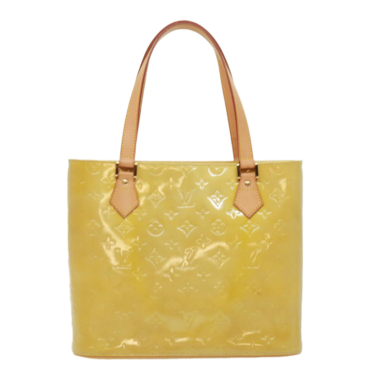LOUIS VUITTON Monogram Vernis Houston Hand Bag Beige M91004 LV tb256